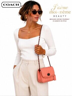 RETAIL COACH Quilted Turnlock Crossbody in Blush with Gun Metal Hardware